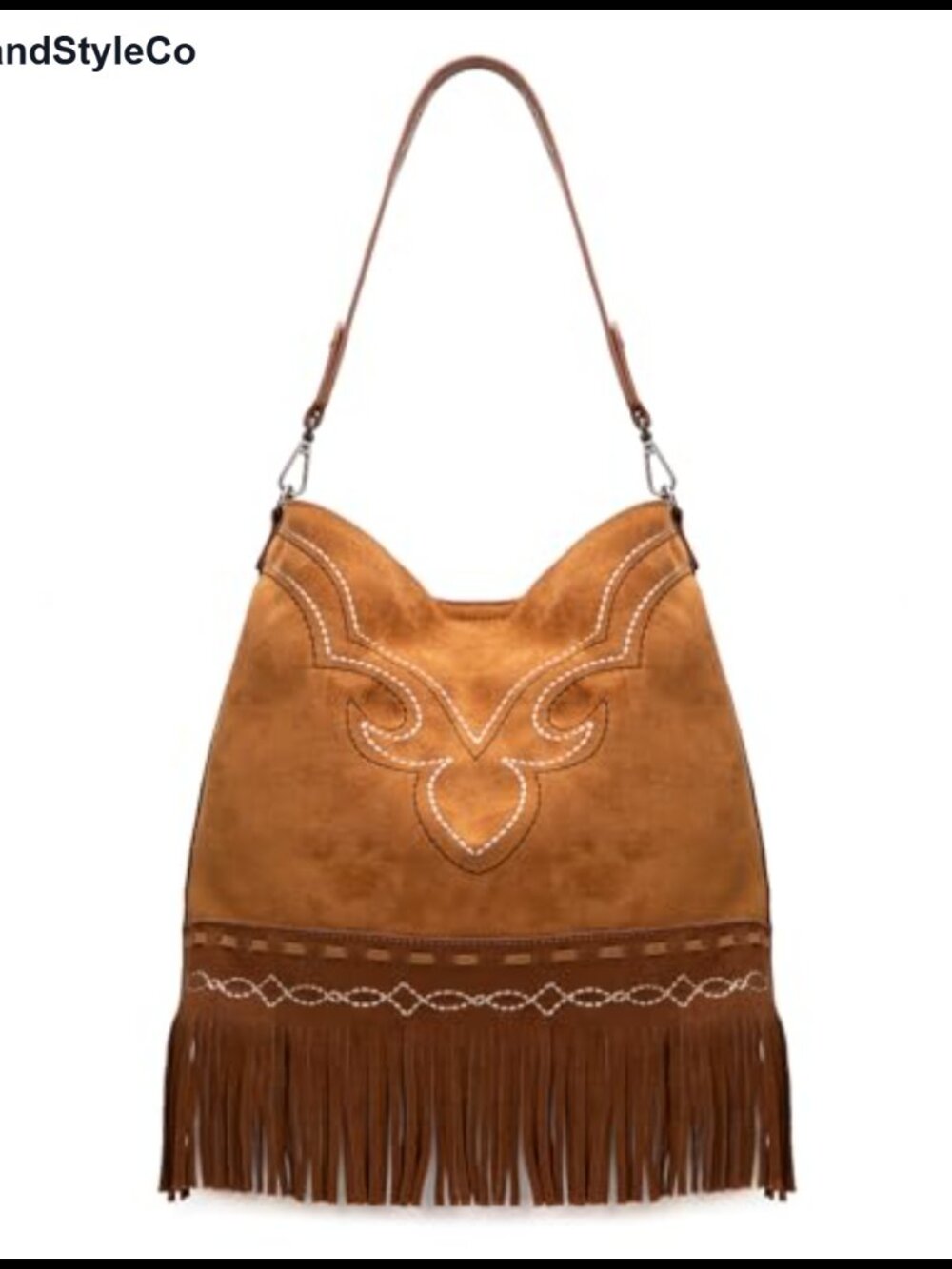 Fringe Suede Hobo Bag Western Embroidered Shoulder Bag Purse